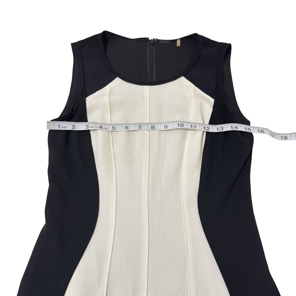 Elie Tahari Women's Patti Block Fit & Flare Mesh Sleeve Cocktail Dress Size 2 - Picture 5 of 9